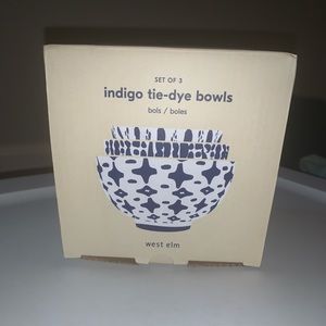 Indigo tie dye set of bowls